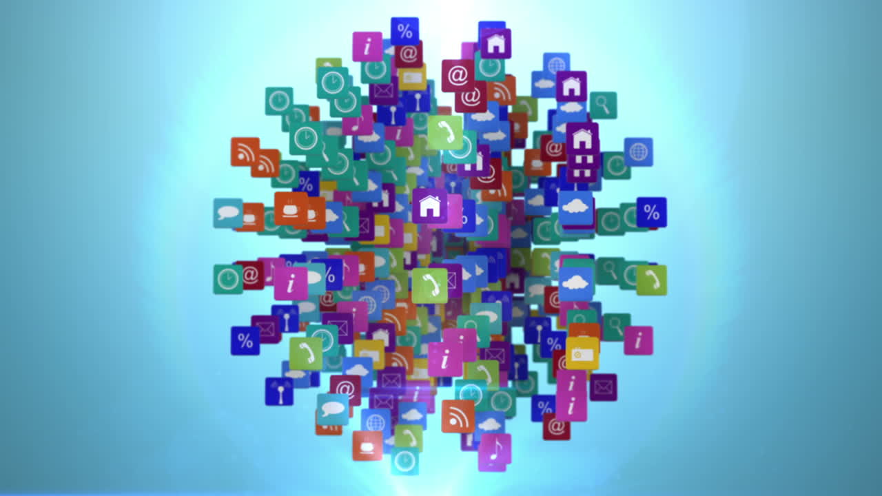 bola giratoria de los iconos de las aplicaciones