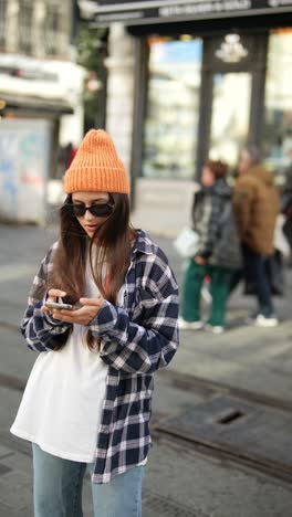 woman on a city street