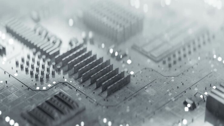 White high tech electronic board seamless loop 3D render animation