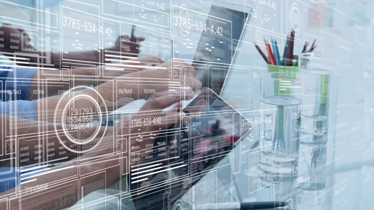 Animation of data processing over people using electronic devices