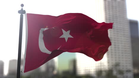turkish national flag. turkey country waving flag. politics and news illustration