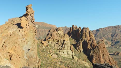 handheld shot of mountains in teide national park