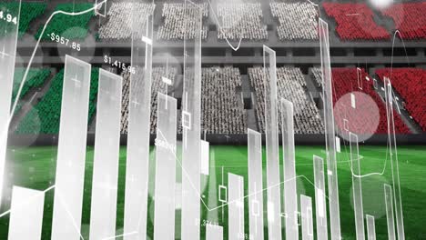 Animación-Digital-Del-Procesamiento-De-Datos-Estadísticos-Contra-El-Estadio-Deportivo-En-Segundo-Plano