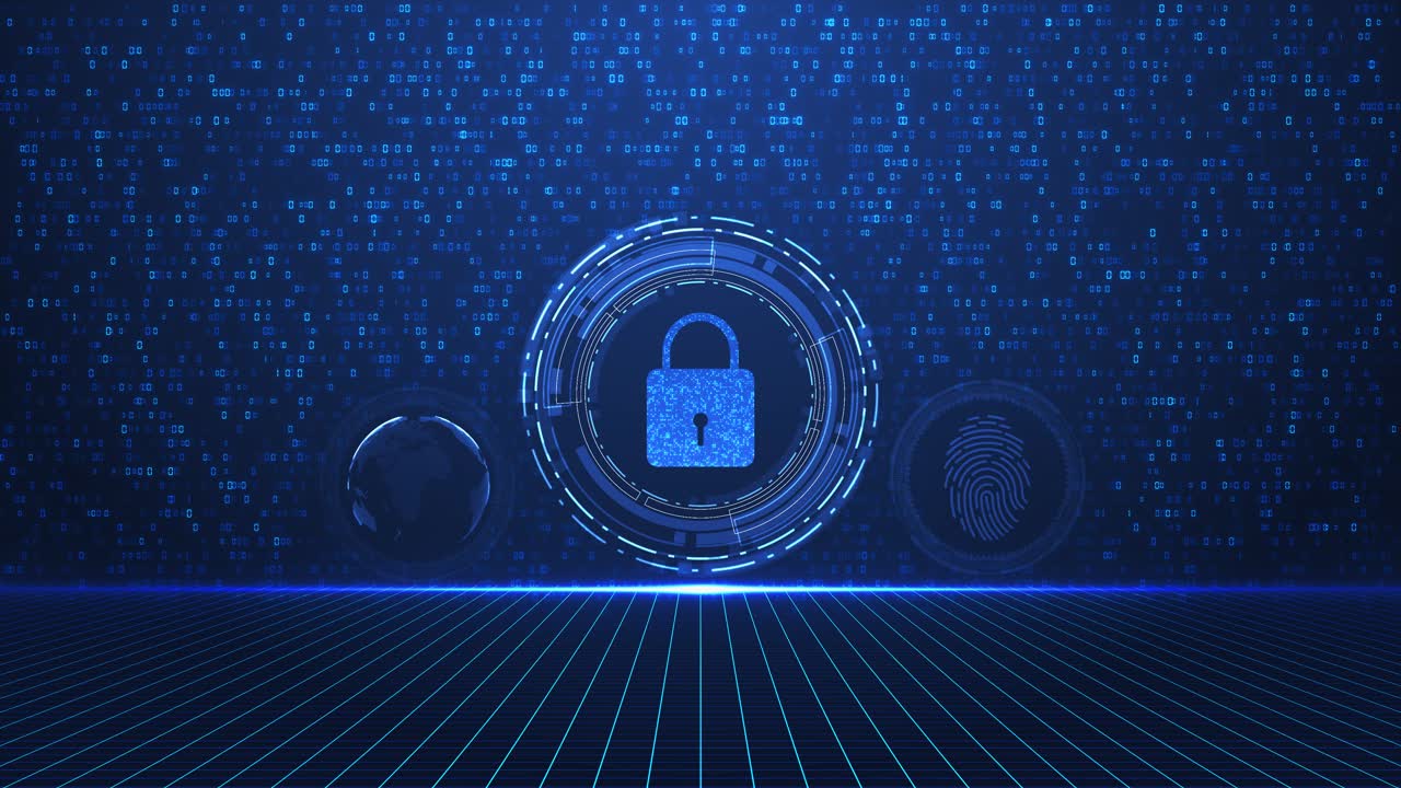Shield cyber security icon around on black background use for security find solution hacking
