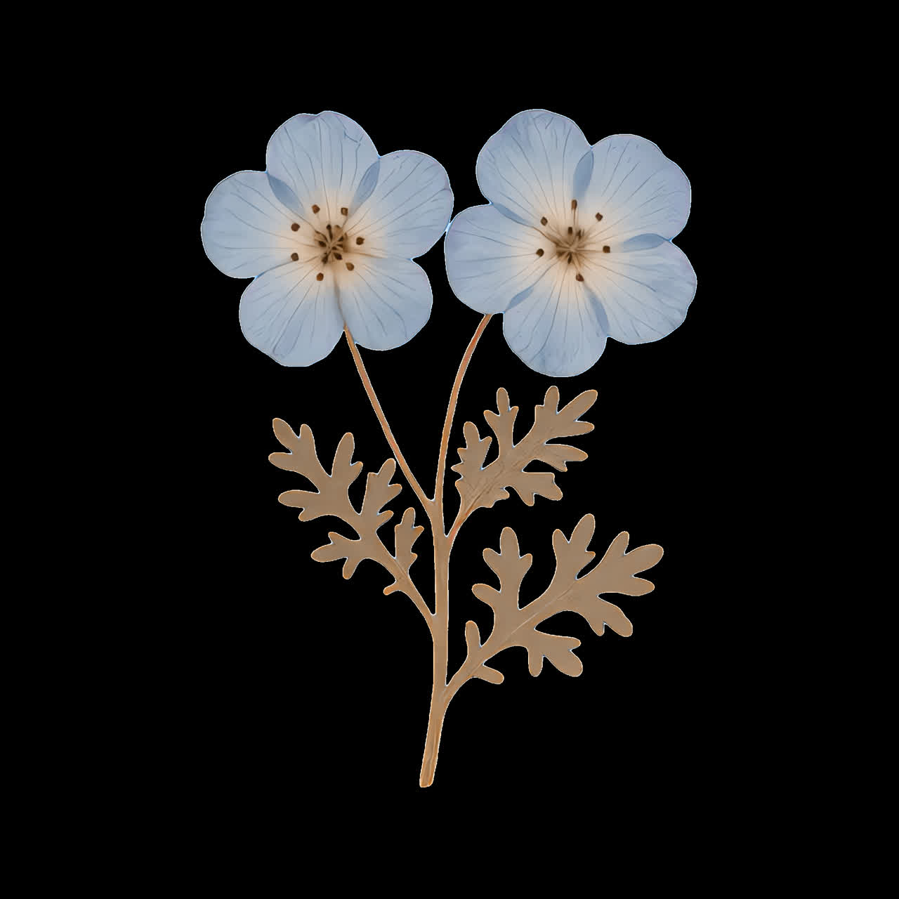Delikat animasjon av blomsterillustrasjon isolert ressurs, transparent 4K-videoer, alfakanal, ProRes