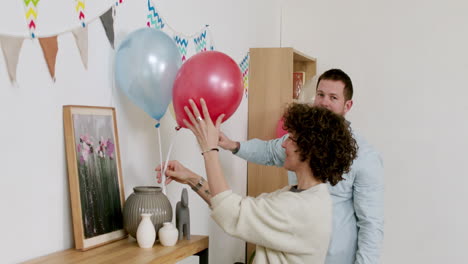 couple decorating the house