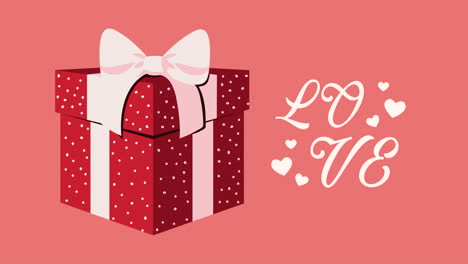 geschenkkiste mit einer liebesbotschaft