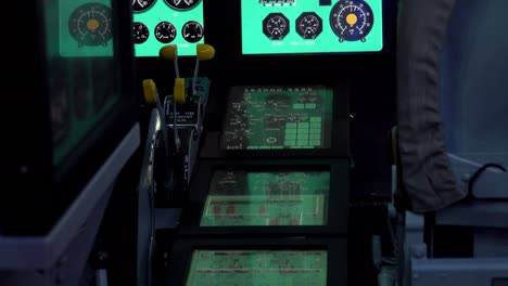 monitor display in modern combat aircraft cockpit