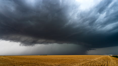 supercell storm over a wheat field