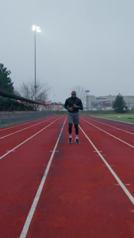 man running on a track