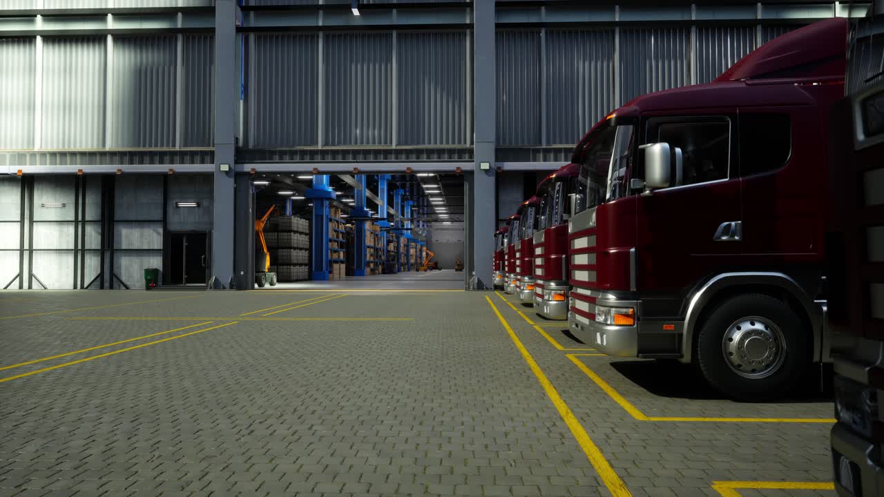 Truck In Front Of An Industrial Logistics Building