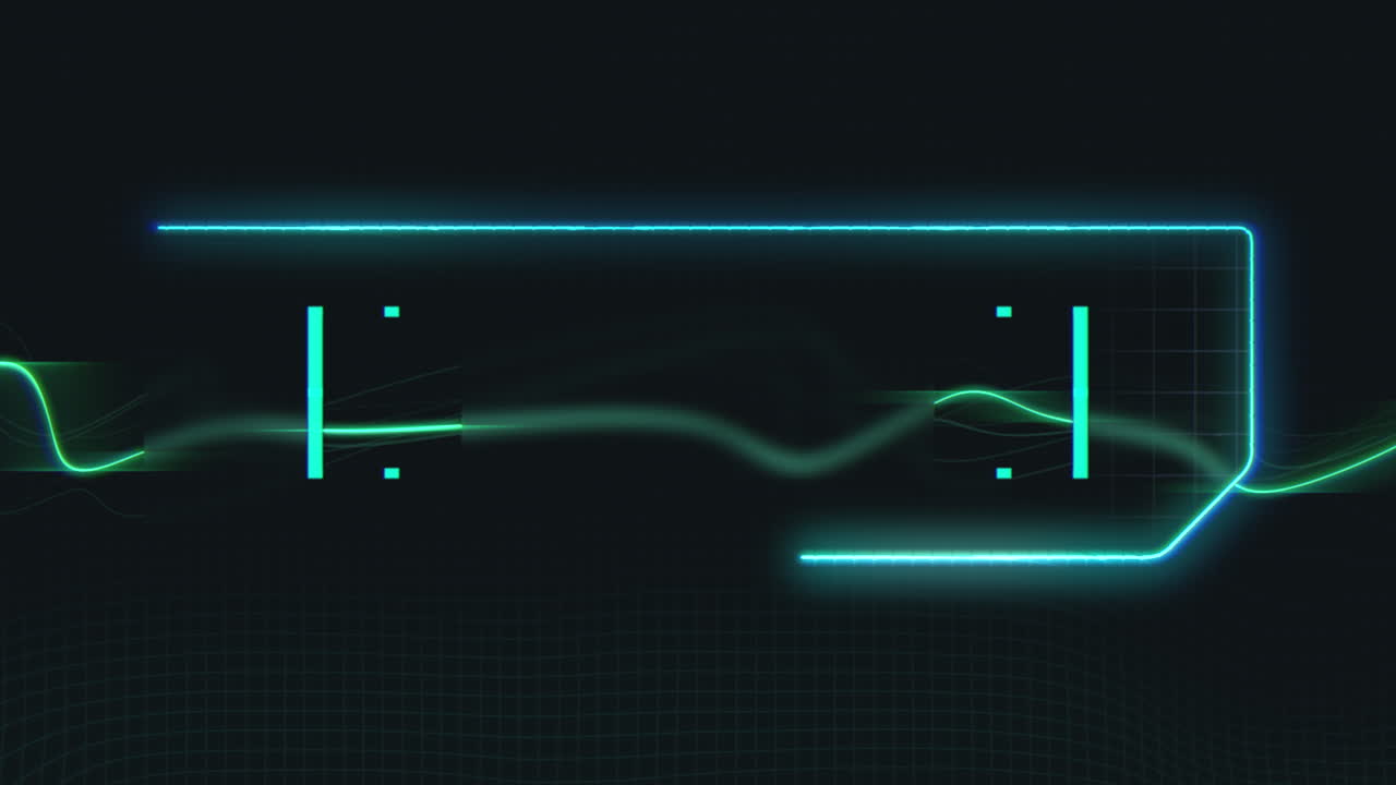 네온 물결과 그리드가 포함된 사이버펑크 대시보드