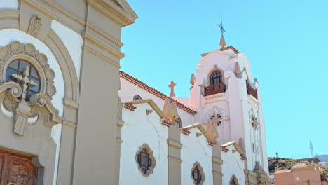 basilica of our lady of candelaria church in tenerife, spain, dynamic tilting upward