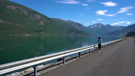 woman jogging outdoors