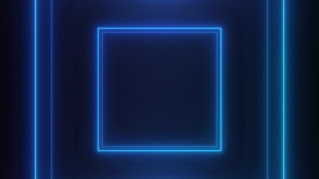 검은 바탕에 추상적인 빛의 네온 프레임, 레이저 쇼, 루프 애니메이션, 4k 비디오