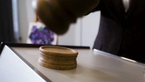 Man using gavel