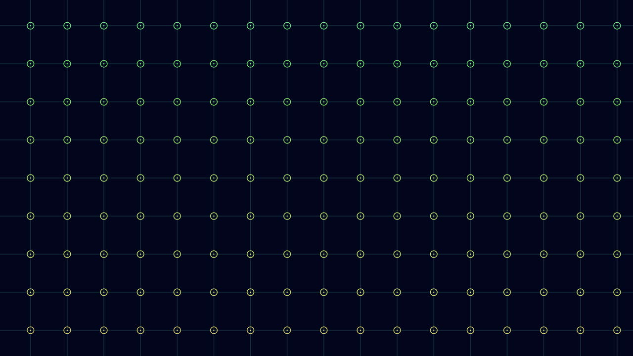 Symmetrical grid pattern of small dots on dark background