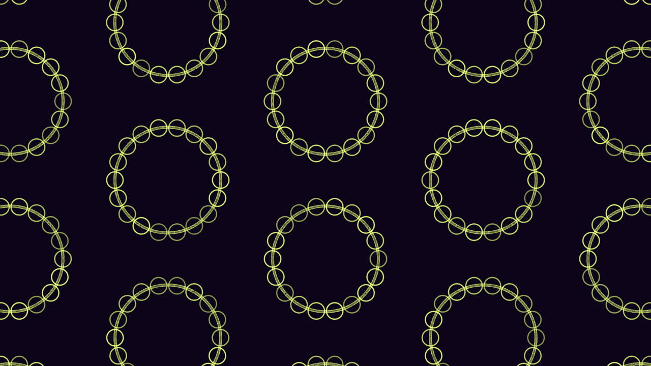 repita el patrón de círculos futuristas de neón con anillos de arco iris en gradiente negro