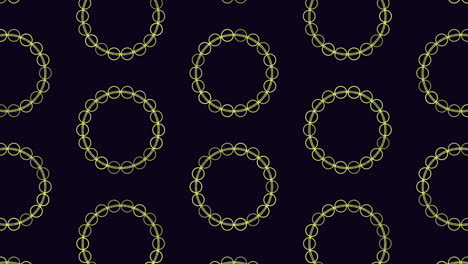 repeat neon futuristic circles pattern with rainbow rings on black gradient