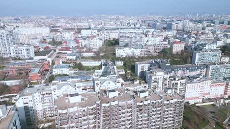 courbevoie, suburb of paris, france. aerial sideways