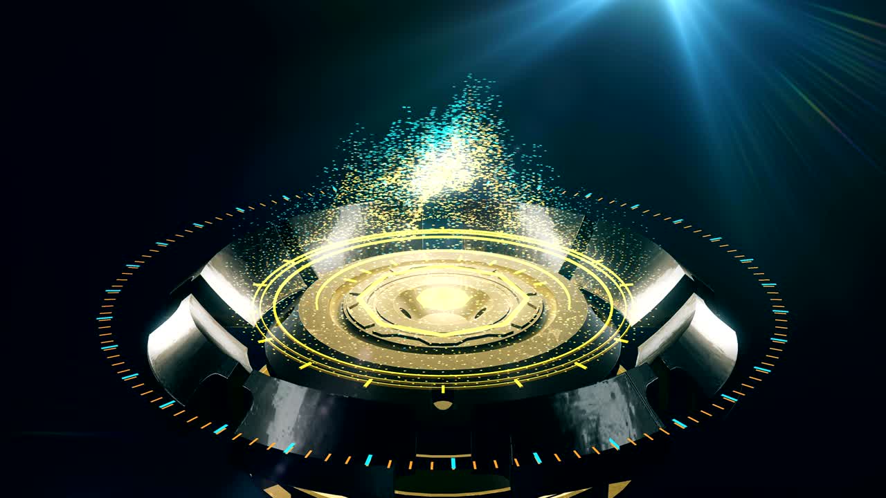 미래의 홀로그래픽 헤드업 디스플레이, 추상적인 데이터와 함께 하이테크 요소