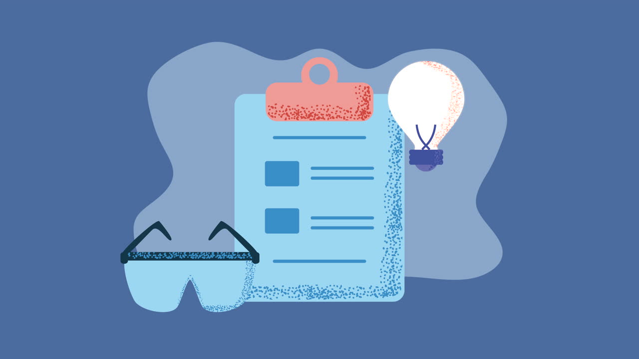 Checklist with Idea and Safety Glasses