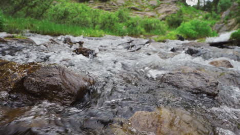 slow motion close up of water rushing past