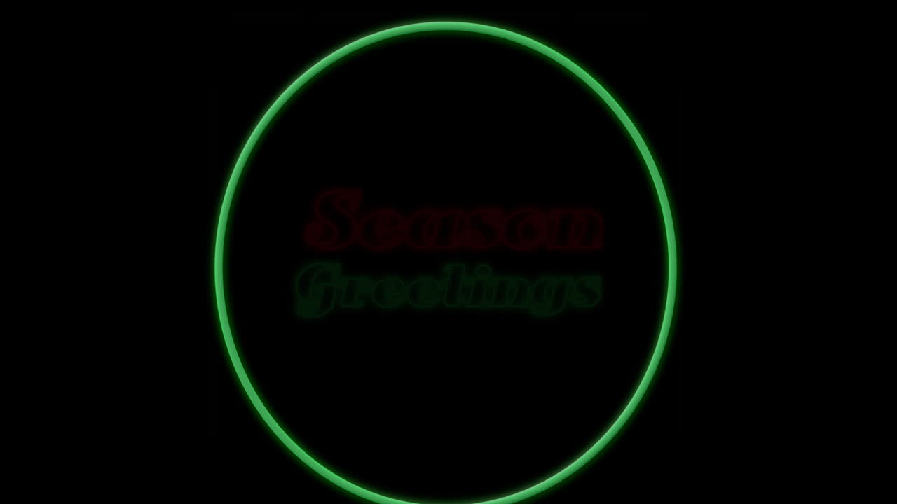 animación de los saludos de la temporada texto sobre círculo de luz