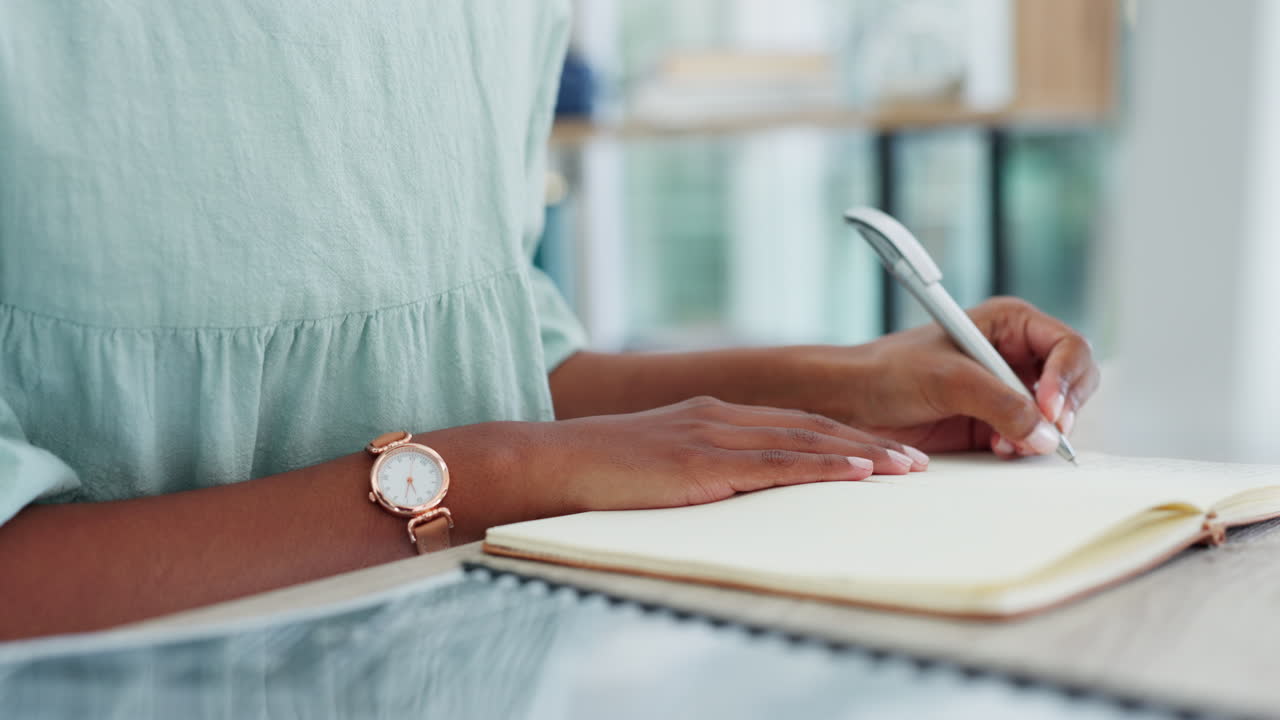 Woman with notebook thinking