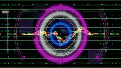 Animación-Del-Procesamiento-De-Datos-Financieros-Sobre-Escaneo-De-Alcance-Sobre-Fondo-Negro