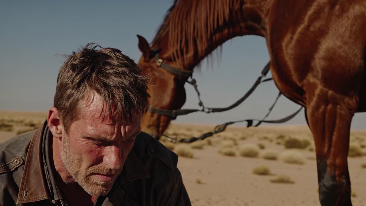 Man and Horse in the Desert
