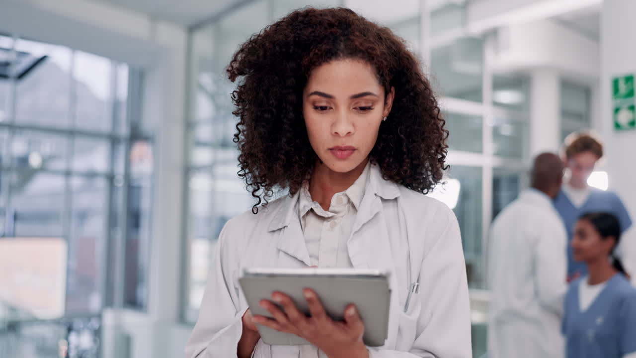 Doctor using a tablet in a hospital