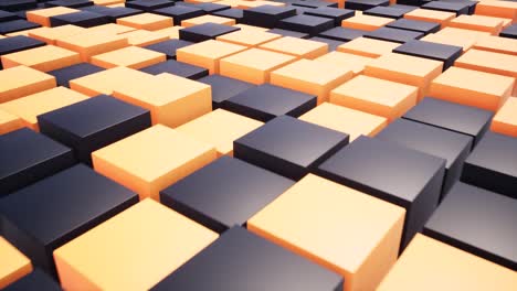 cajas negras y naranjas envases modernos para diseño de papel tapiz digital. fondo negro. fondo de tecnología abstracta. diseño futurista. blanco. patrón geométrico. cubo 3d. estructura 3d. 4k