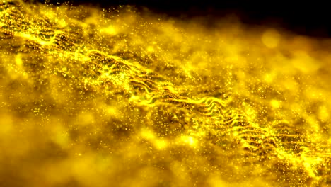 gold particles glitter glamour motion rain 4k festive background concept