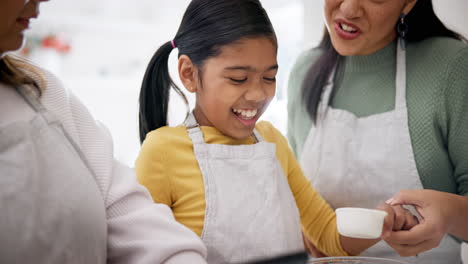 Flour,-cooking-and-food-with-family-in-kitchen