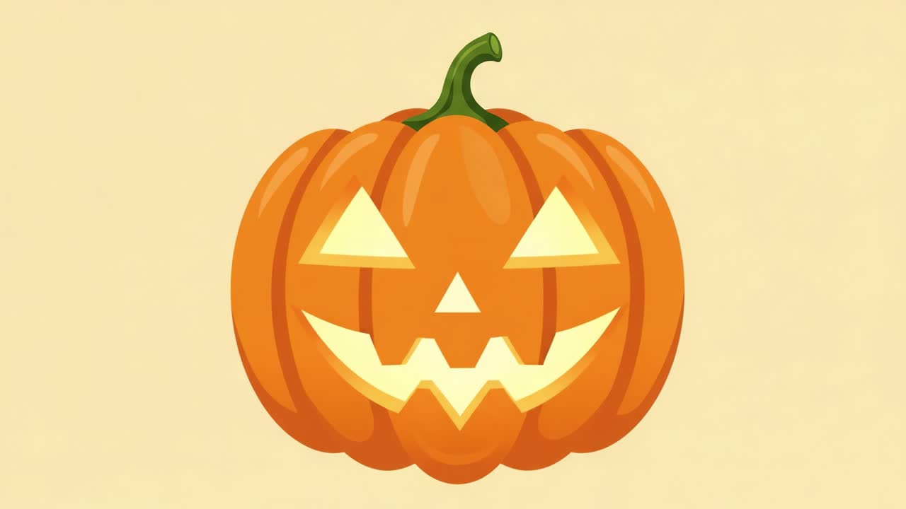A Captivating Transformation of a Classic Halloween Pumpkin: From Spooky to Enchantingly Bright with a Grinning Face