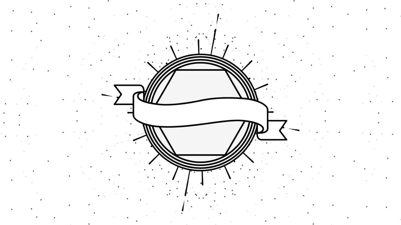 육각형과 발 장식으로 장식 된 프레임 서클