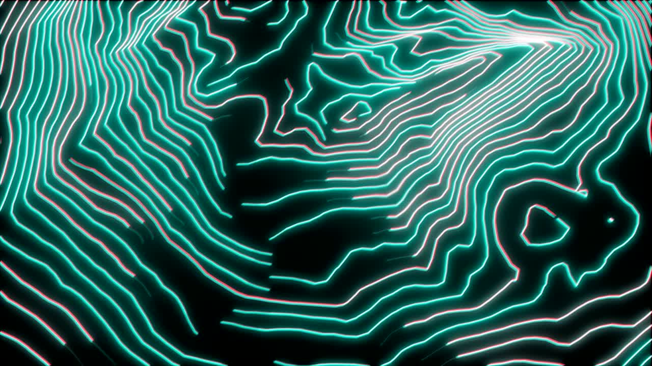 4K Abstract Digital Neon Topography.