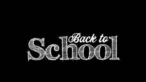 animation of back to school text over black background