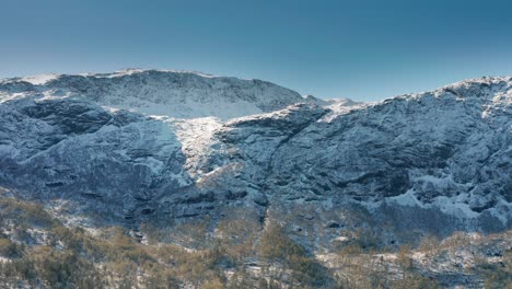 mountain range rising above the gaula river valley