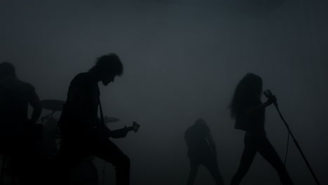 rock music band concert. alternative music group silhouettes. rock musicians