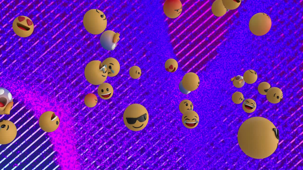 animación de formas que se mueven sobre los iconos emoji