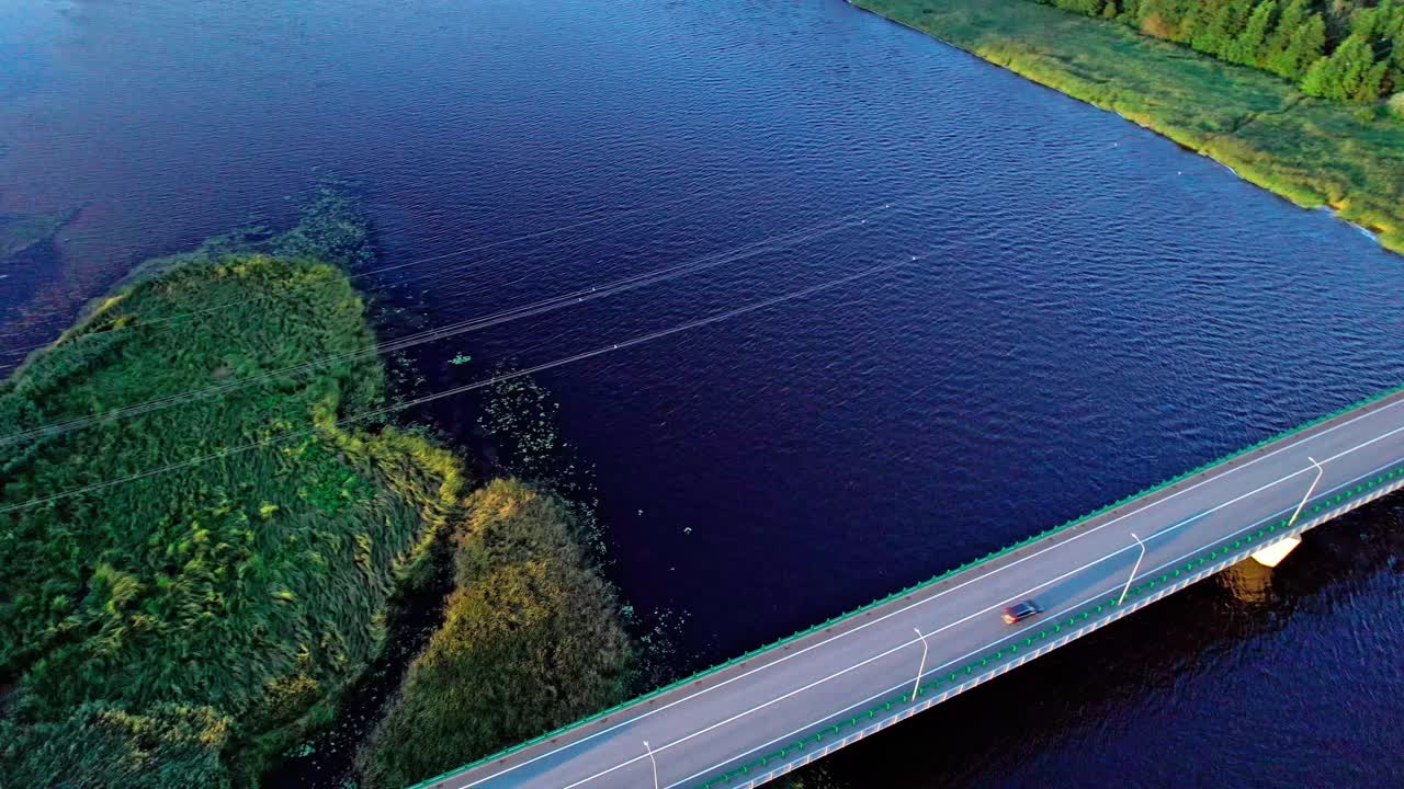 Bridges over water in Latvia showcase scenic aerial views