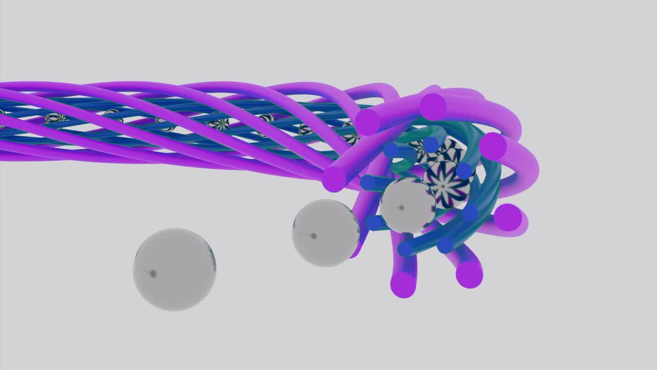 imagen renderizada en 3d abstracta de una forma de espiral azul y púrpura