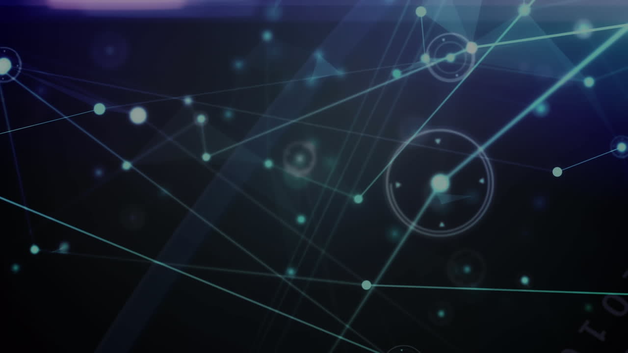 animación de redes de conexiones sobre un fondo negro