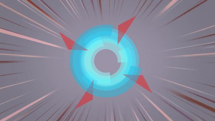 Circle with triangles rotates clockwise
