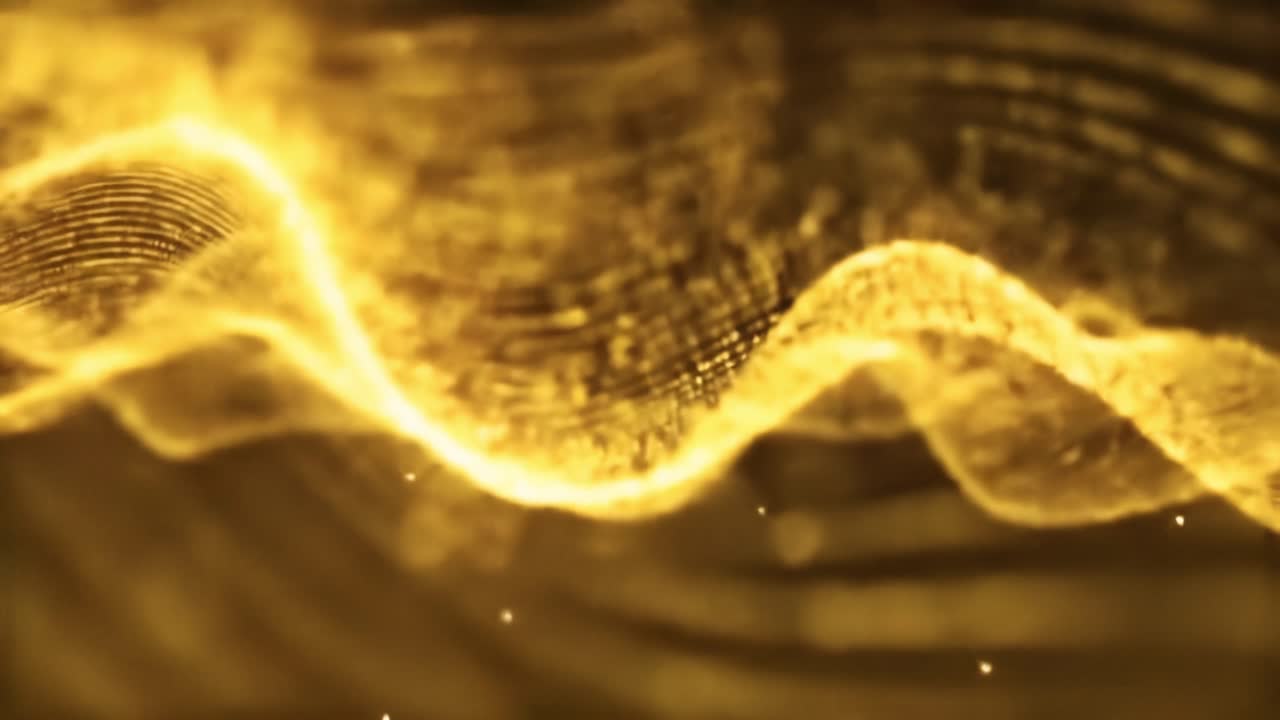 This captivating display showcases flowing golden waves that pulse and ripple in a mesmerizing pattern. The dynamic movement and shimmering effect create an enchanting atmosphere.