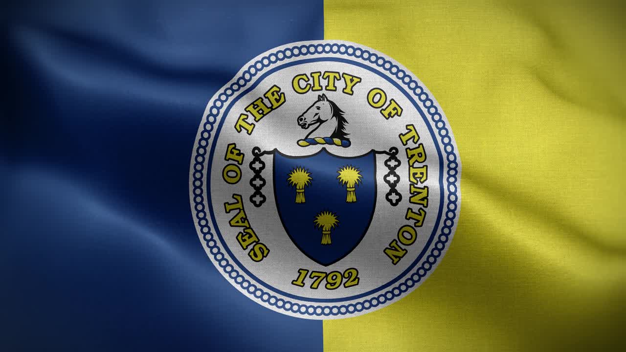trenton, nueva jersey, estados unidos, la bandera de los estados unidos, el fondo de bucle 4k.