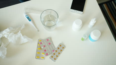 sick day supplies on a table