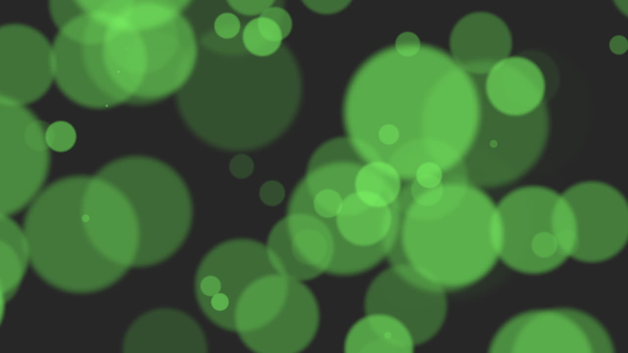 Flying fashion green round confetti on modern black gradient